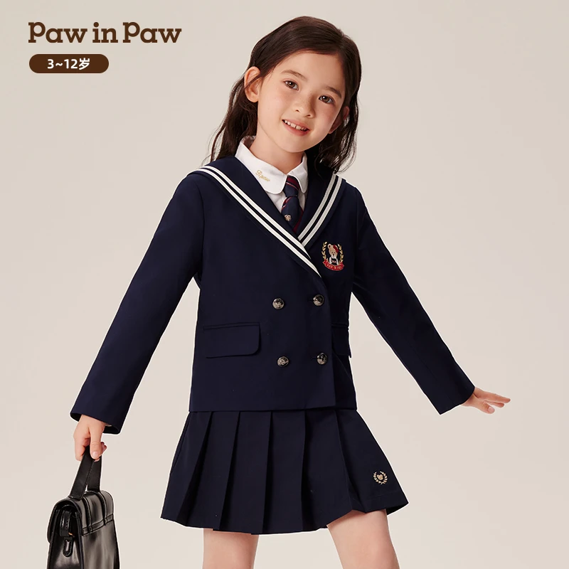 PawinPaw卡通小熊童装儿童秋款俏皮可爱夹克海军风外套PCJKE3821M