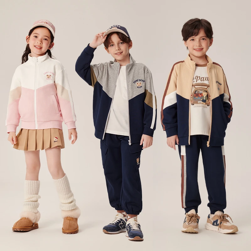 【达人专属】PawinPaw小熊24年秋款针织夹克拼色拼接外套PCJME4932M