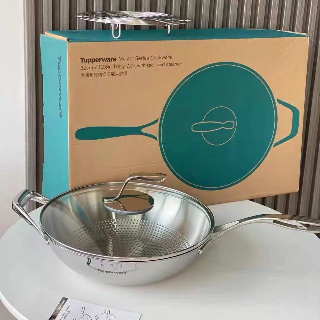 特百惠大师炒锅32cm物理不沾家用多功能炒锅