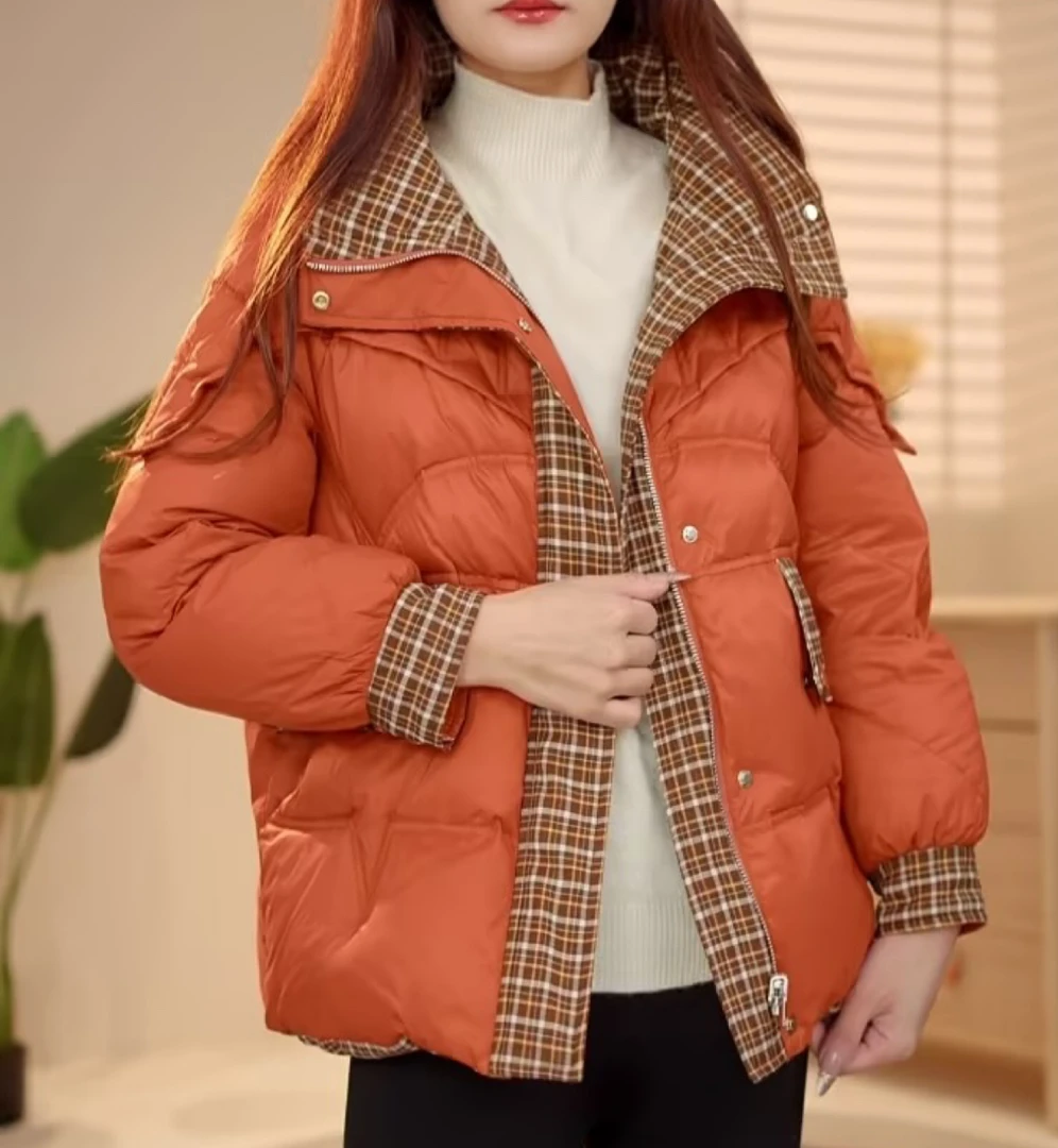 【YW】冬季新款双面双穿时尚休闲百搭显瘦保暖外套