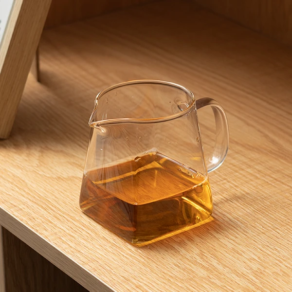 耐高温方形玻璃公道杯手工分茶器家用过滤茶海茶漏功夫茶具C667