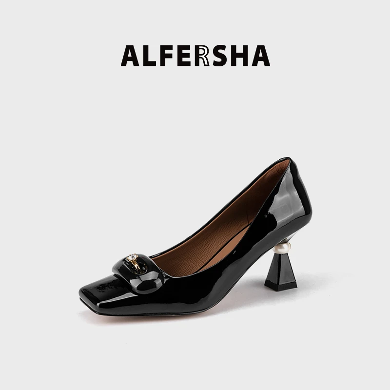 黄奕代言VIRE联名款9688659新款时尚气质百搭复古单鞋B