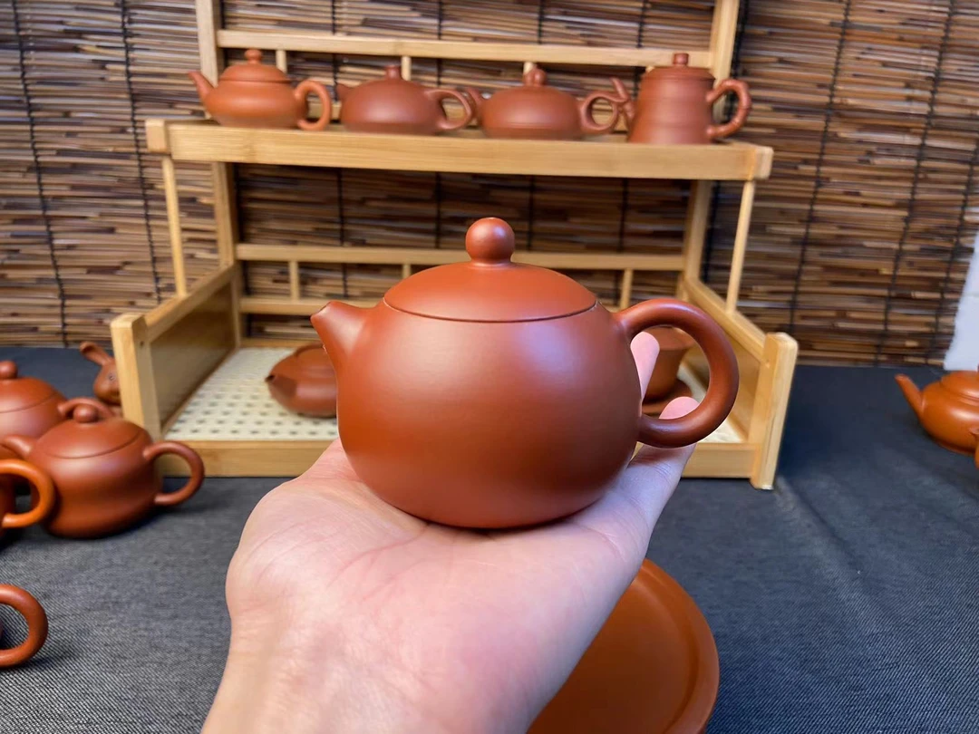 潮州功夫全手工水平壶茶具大红袍西施壶130毫升红泥泡茶壶