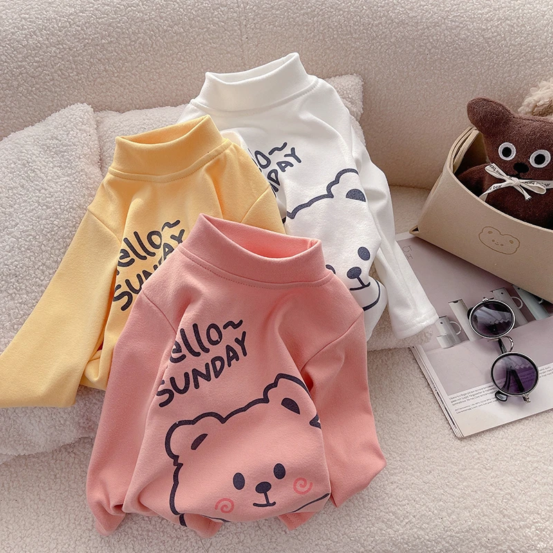 自发热德绒宝宝打底衫秋冬新款男童女童半高领长袖中小童保暖上衣