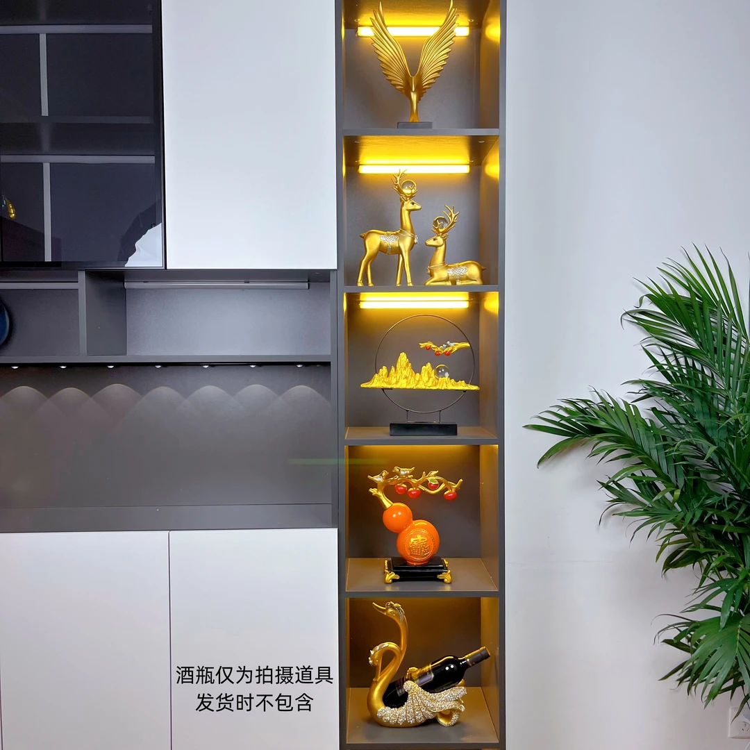 新款高档创意简约五格轻奢玄关客厅酒柜餐边柜乔迁装饰品摆件送礼