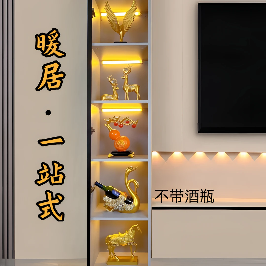 五格高档新款中式轻奢风摆件玄关客厅电视柜工艺品酒柜装饰品摆件