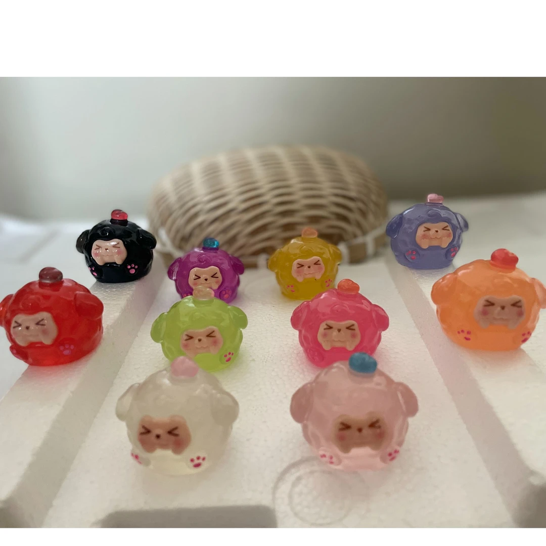 {混批}树脂夜光福气团子DIY可爱配件