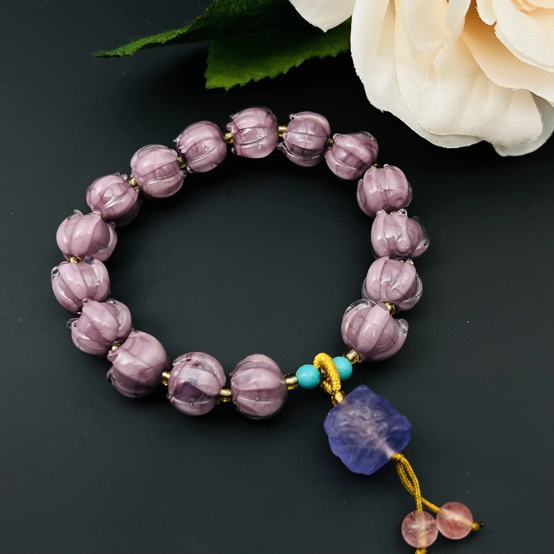 4960紫色流苏手链