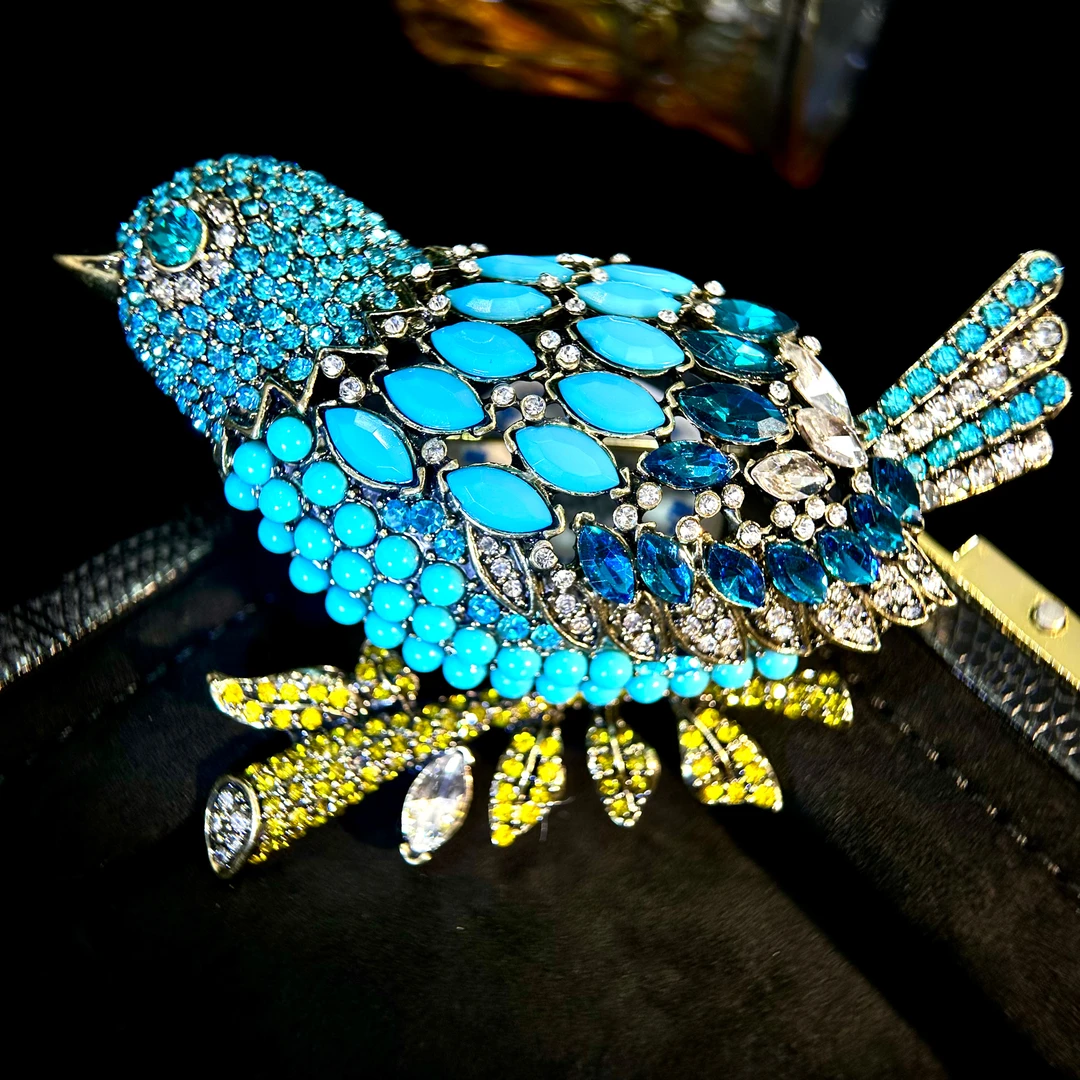 3631 法★【玄鸟】限定版蓝鸟大衣胸针