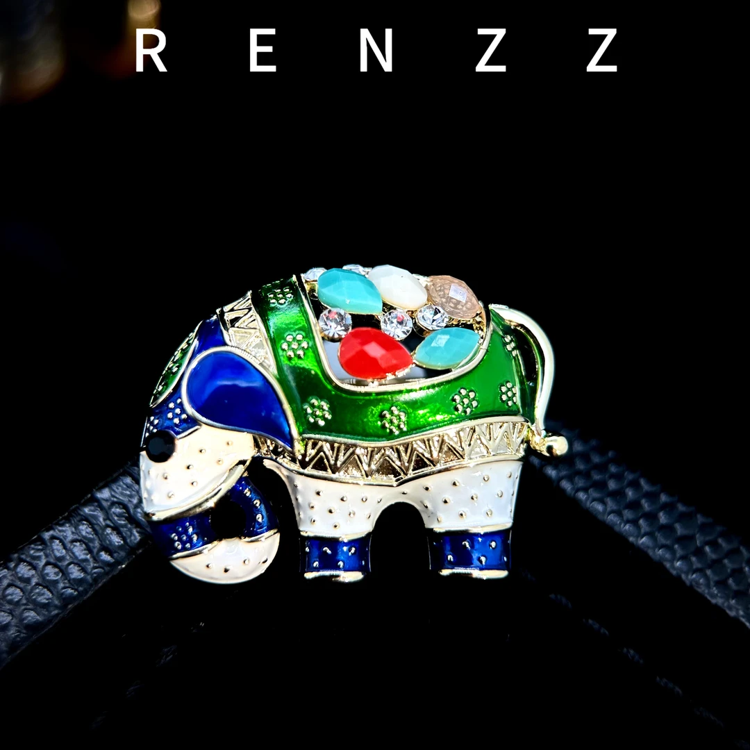 1773彩色大象胸针