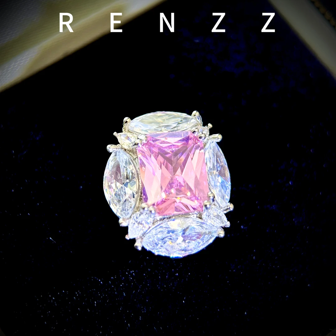 2764粉色方块磁吸扣胸针