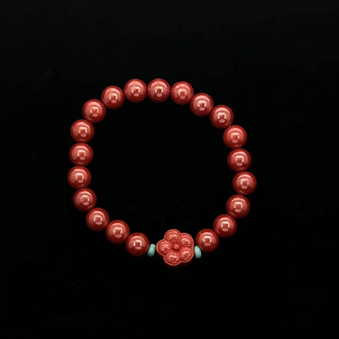 2375 红色串串梅花手链