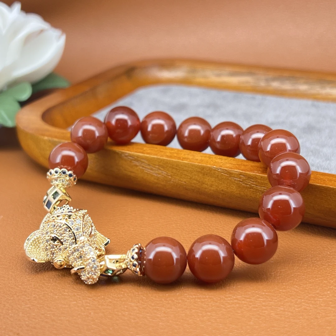 6303红玛瑙大象手链