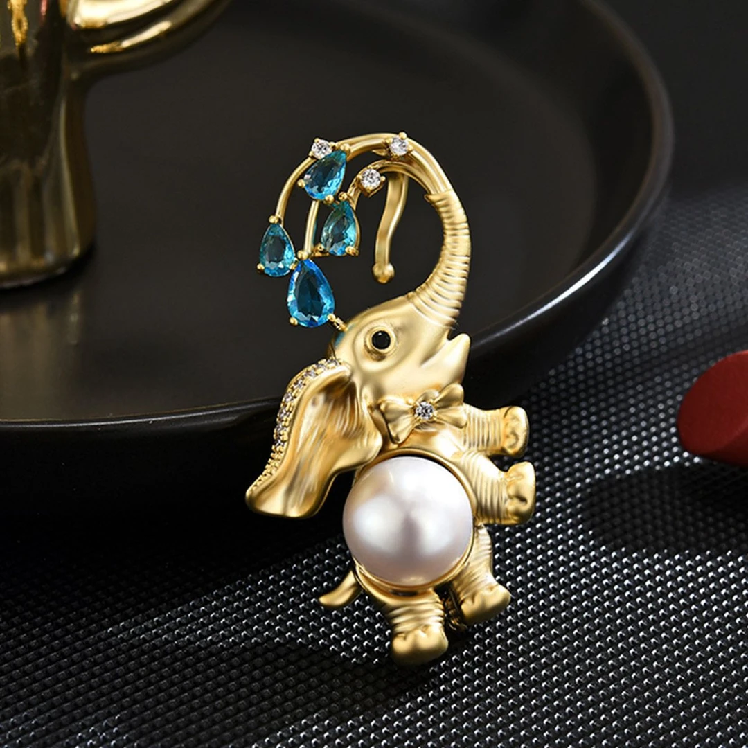 1946黄色大象胸针