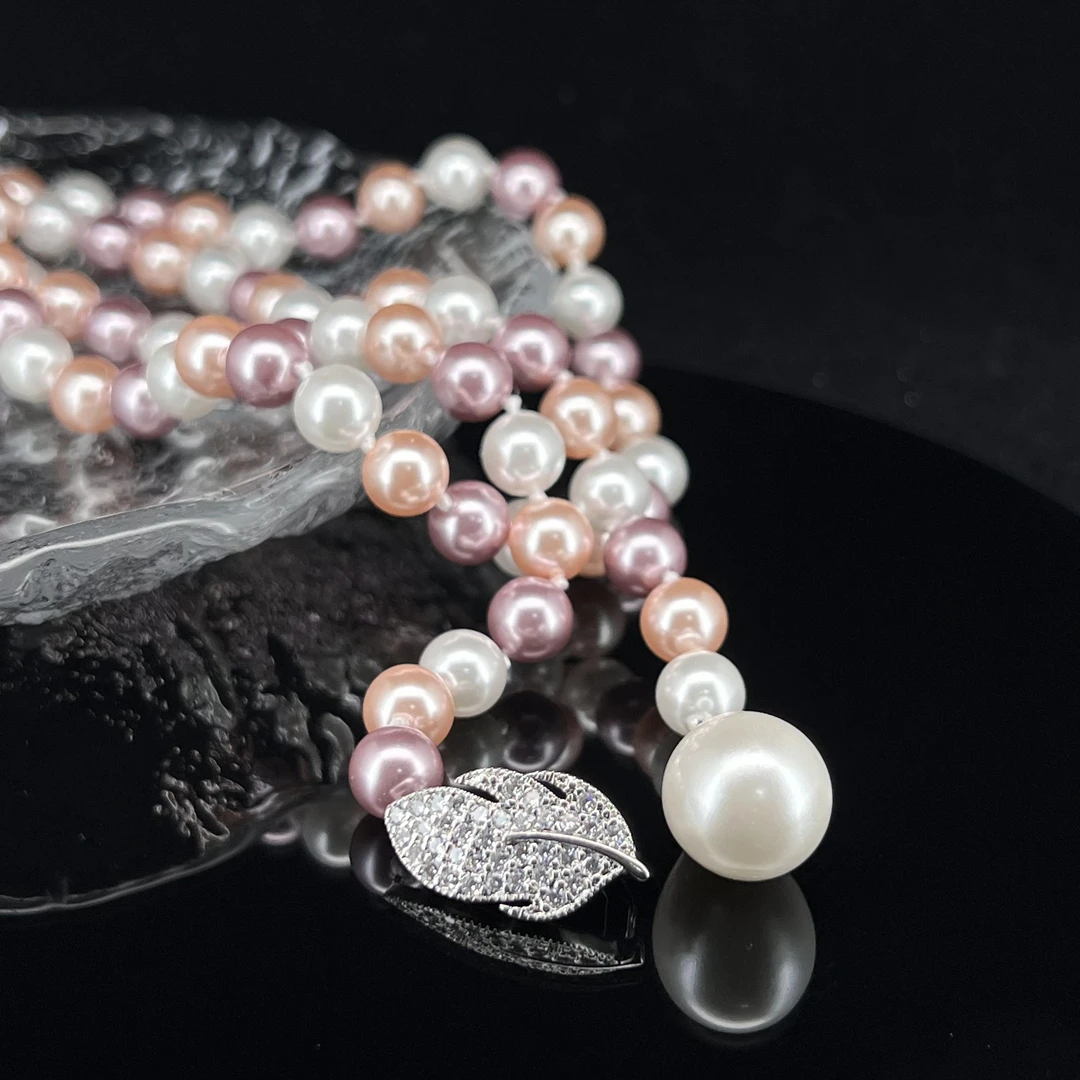 6472气质轻奢三色叶子项链