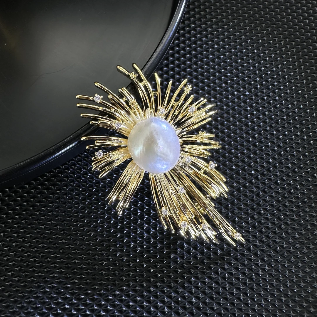 2670黄色烟花胸针