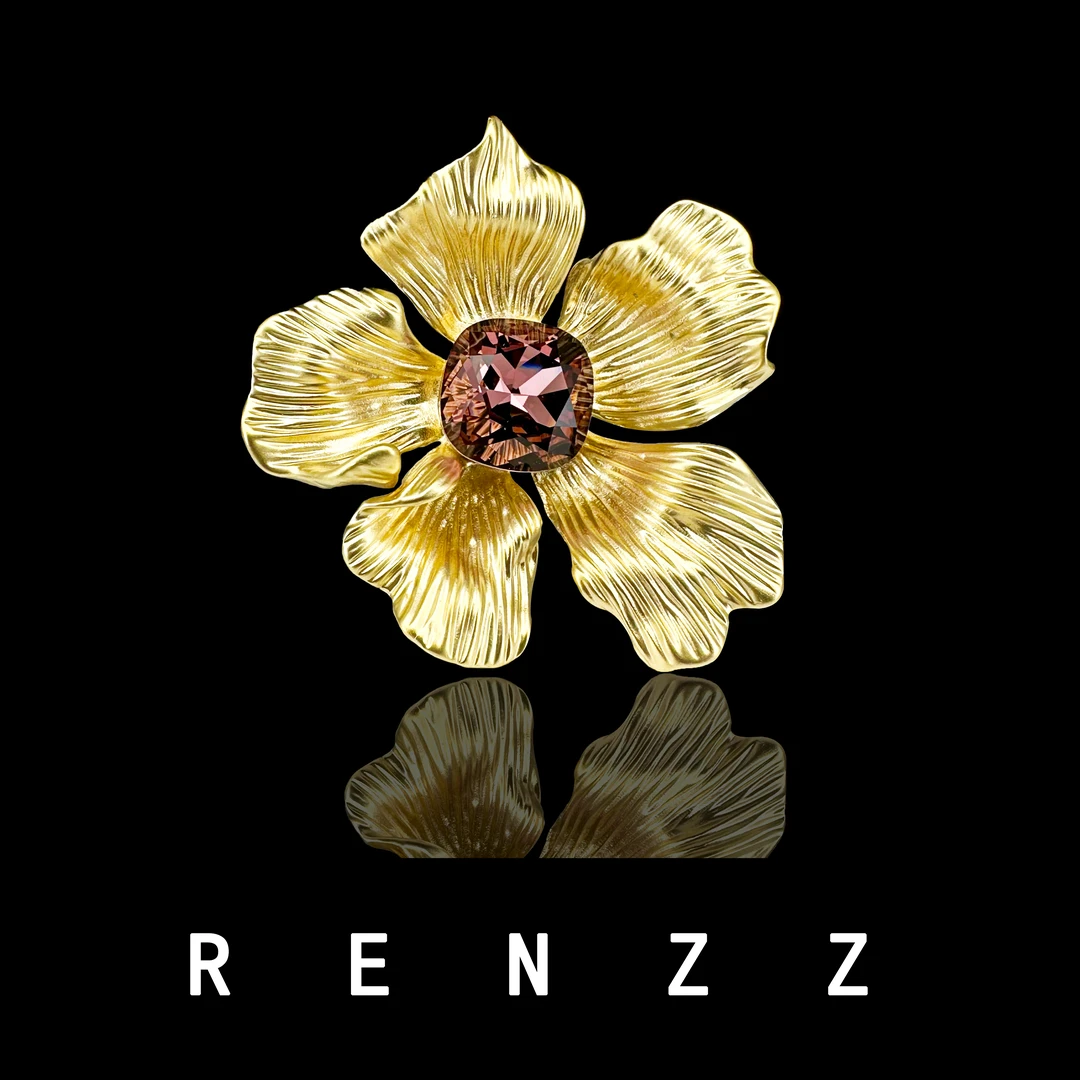 1808紫色海棠花胸针