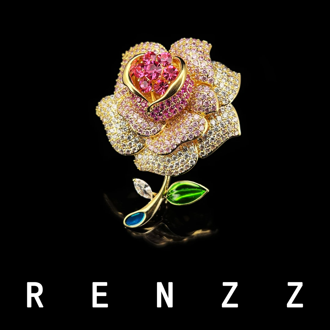 1339粉色山茶花百搭玫瑰花胸针