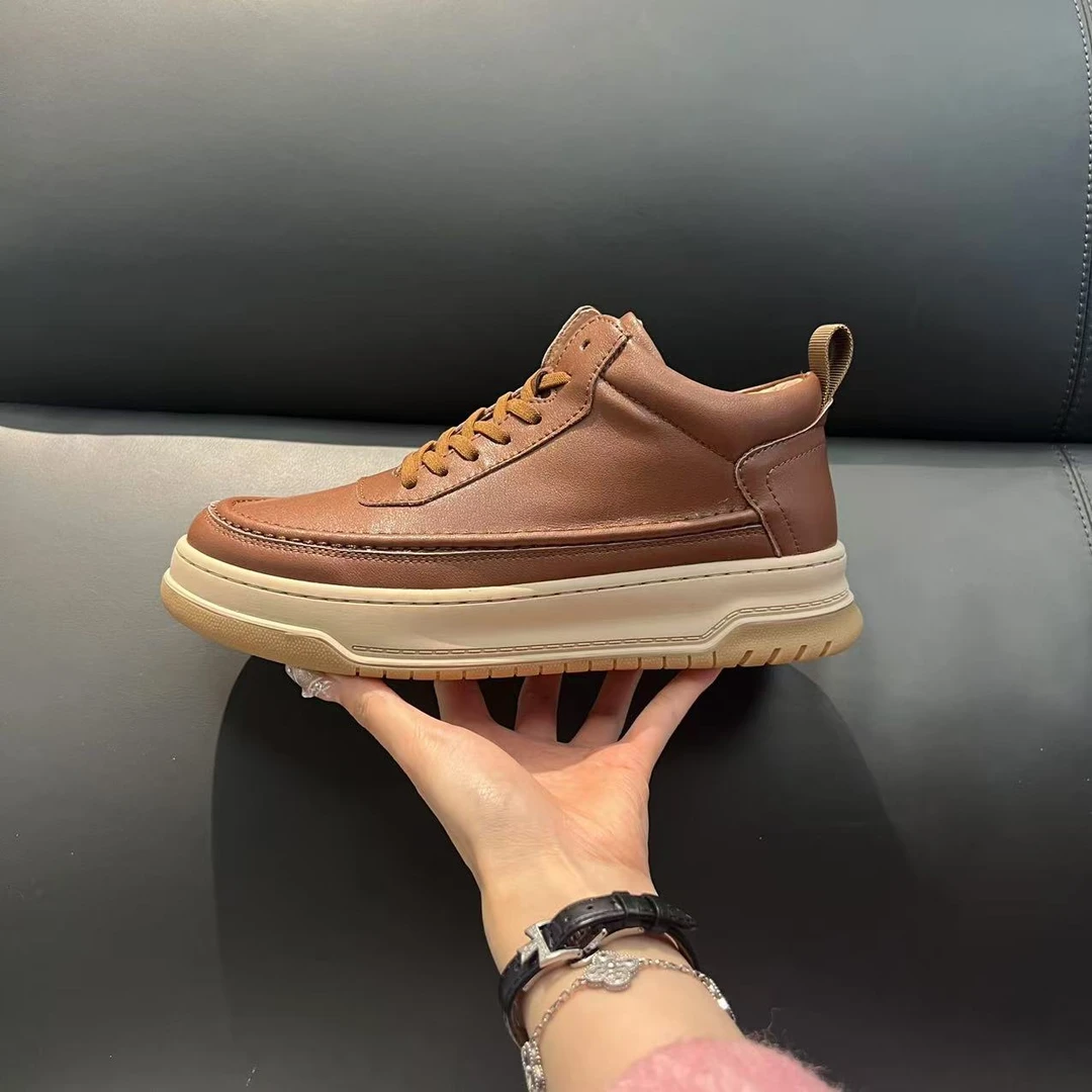 2024新款头层牛皮马丁靴男士高帮鞋百搭休闲鞋秋冬中帮商务皮鞋潮