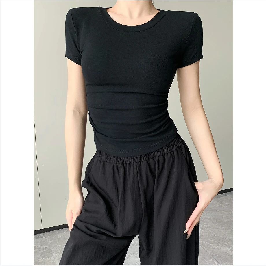 JIJINQI2024夏季款女装夏装衣服显瘦气质修身短袖t恤女 JINQC0390