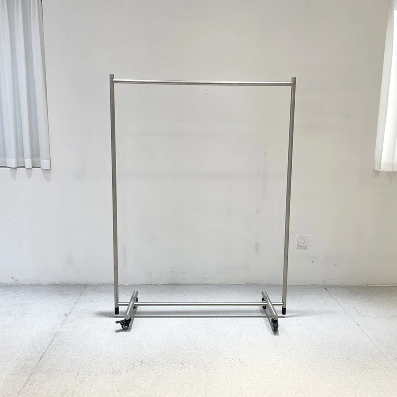 服装店展示架不锈钢落地式挂衣架女装店网红货架移动中岛陈列道具