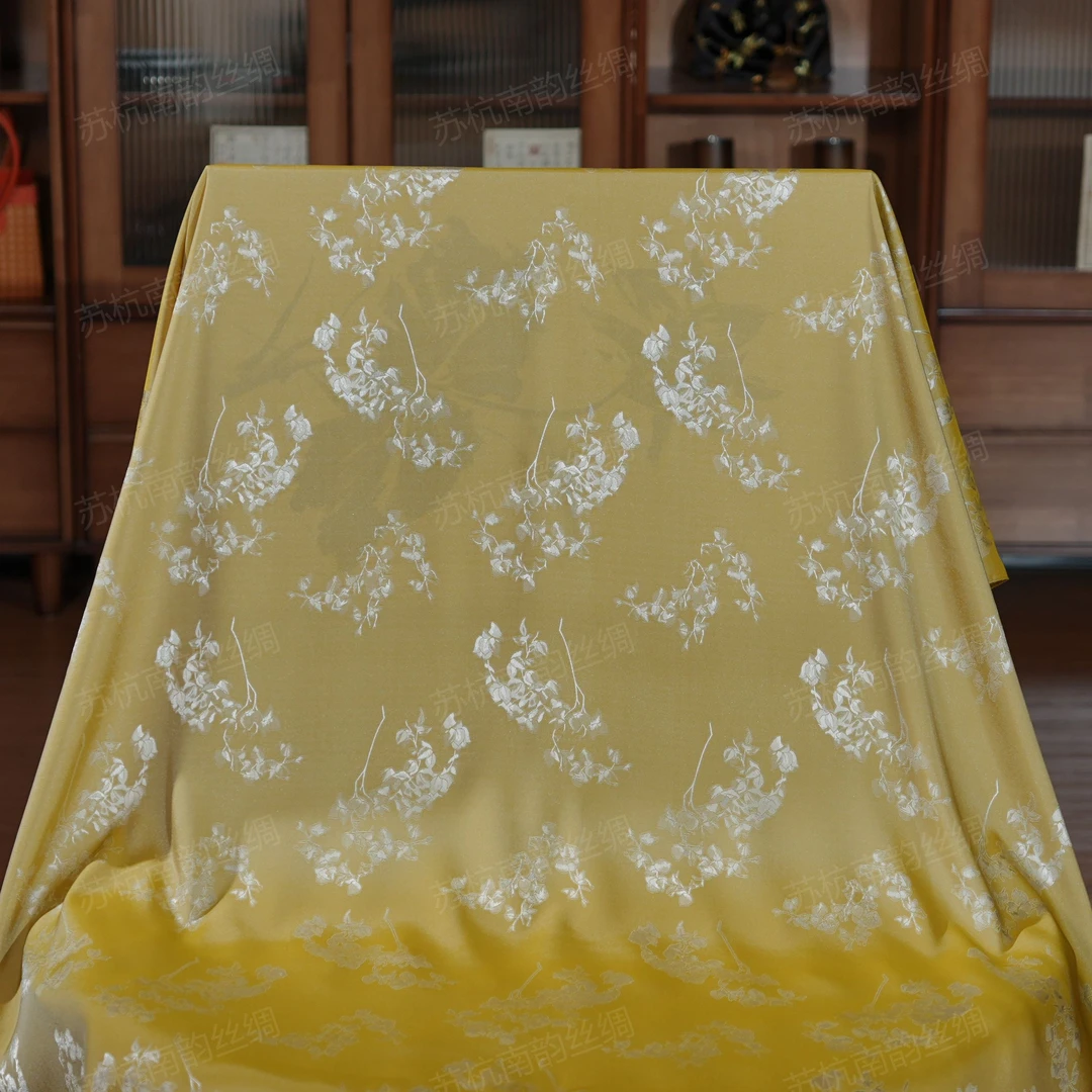 新【F90-71半夏】140*140香云重磅云锦高端定制国风提花百搭丝巾