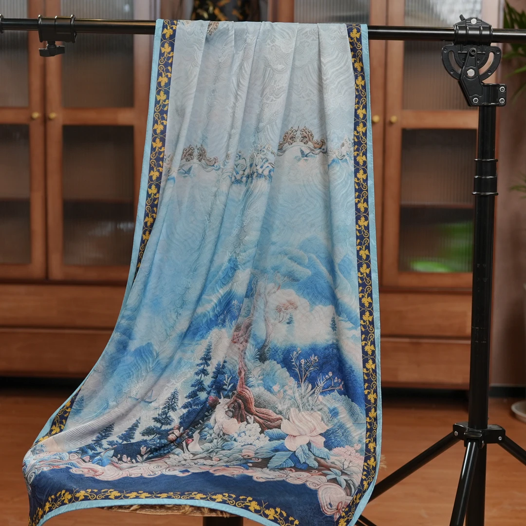 【A22-79冬至】180*70丝巾围巾青蚕丝桑蚕丝百搭气质时尚双面