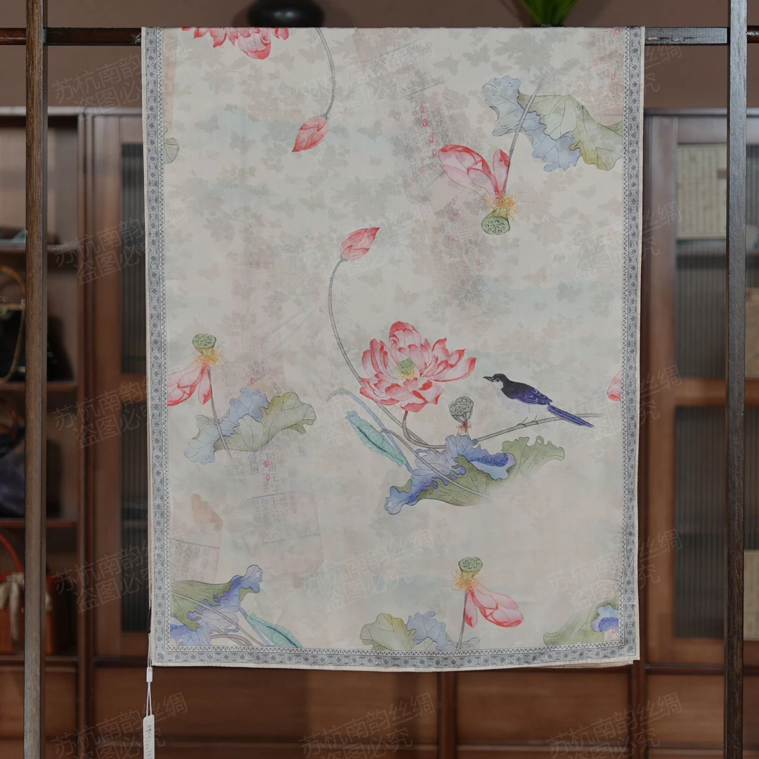 新【C73-66笑春风】180*70长巾女士双面带围巾披肩国风手卷边丝巾