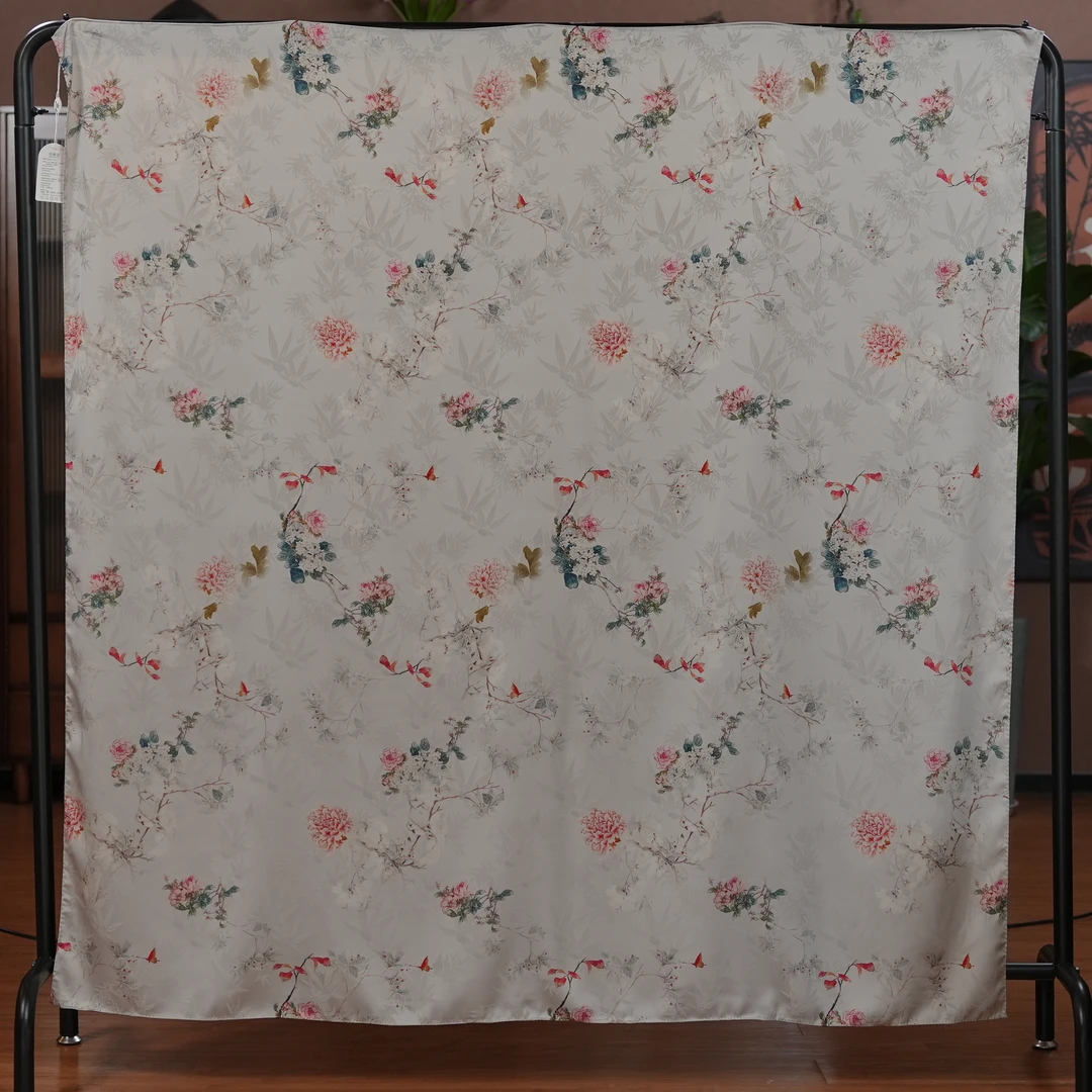 【F86-32梅染】140*140重缎老料香云高货重磅国风提花高端定制丝巾