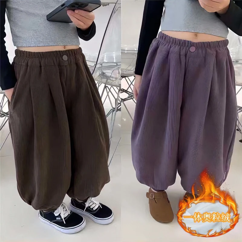 【清版不补】儿童秋冬一体绒裤子2025新款灯笼裤哈伦裤长裤外穿