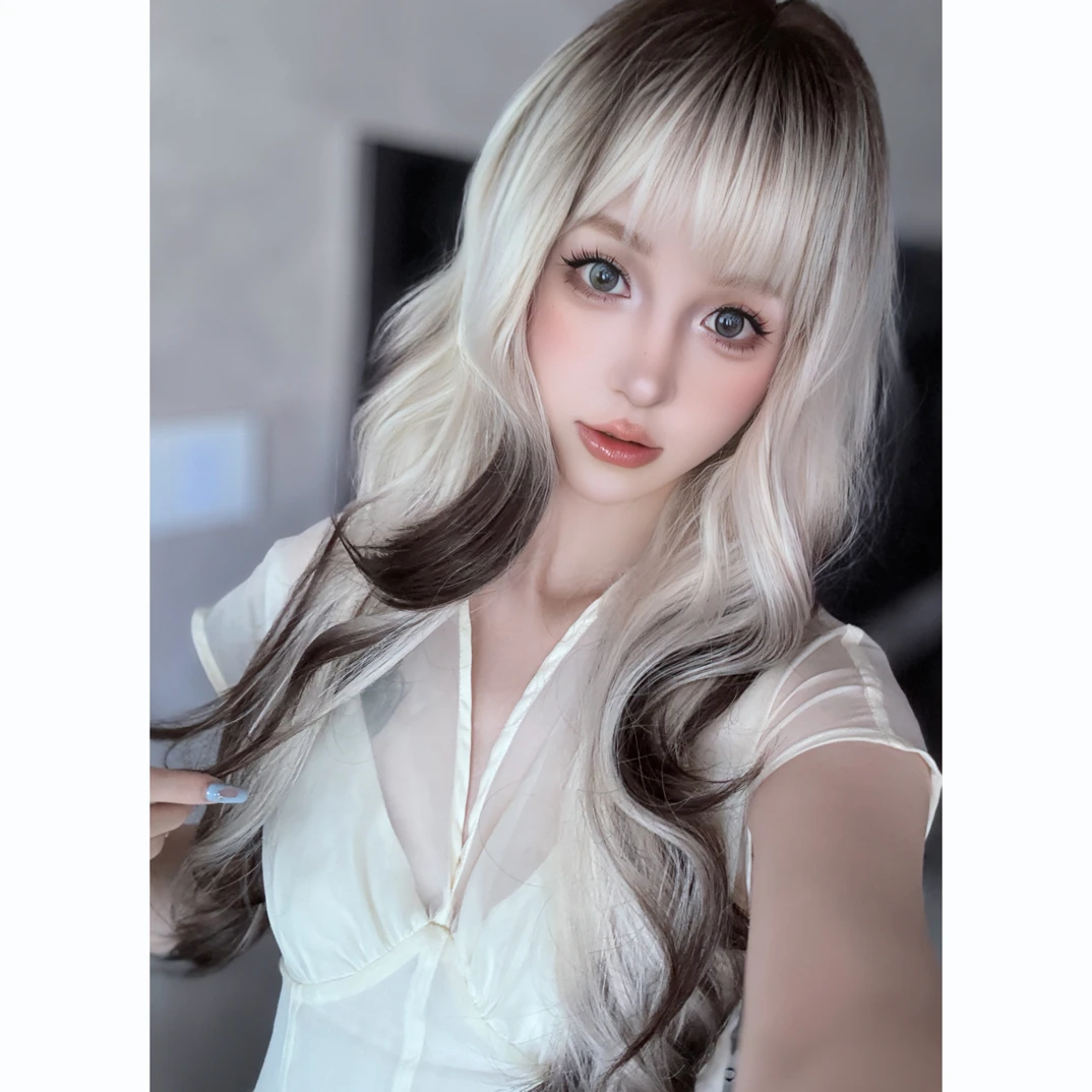 【古堡魔女】瑞丝芙假发全头套黑金混染染色自然假发