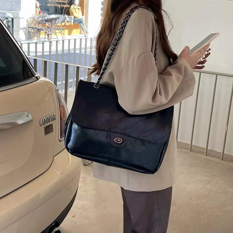 休闲复古流浪包新款包包女包链条斜挎包单肩小方包百搭时尚气质