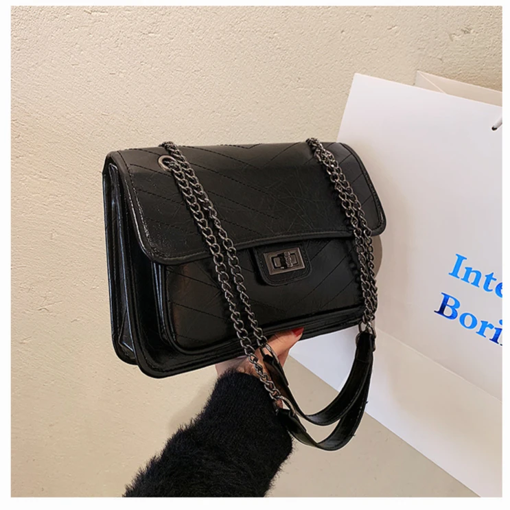 流浪包新款女包时尚链条单肩包小方包流浪包链条包气质简约百搭