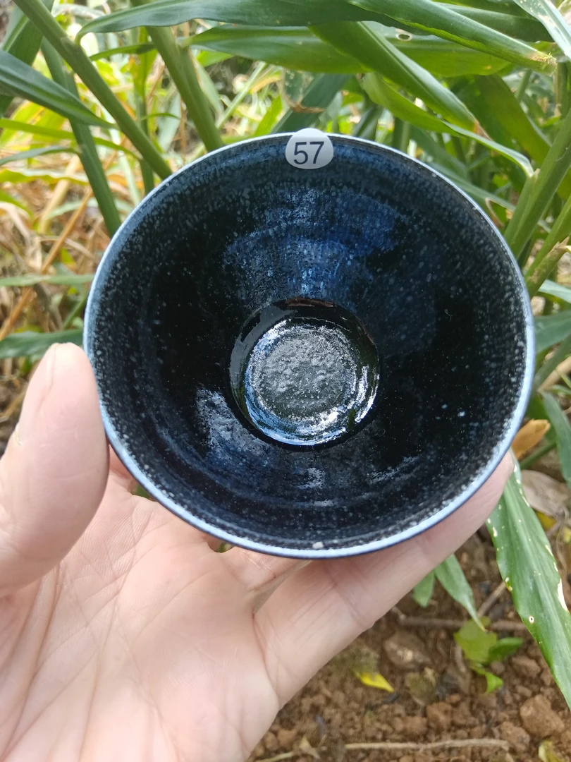 一纹一盏龙窑柴烧，黑底银斑盏，建窑建盏主人杯（以直播实物为准）