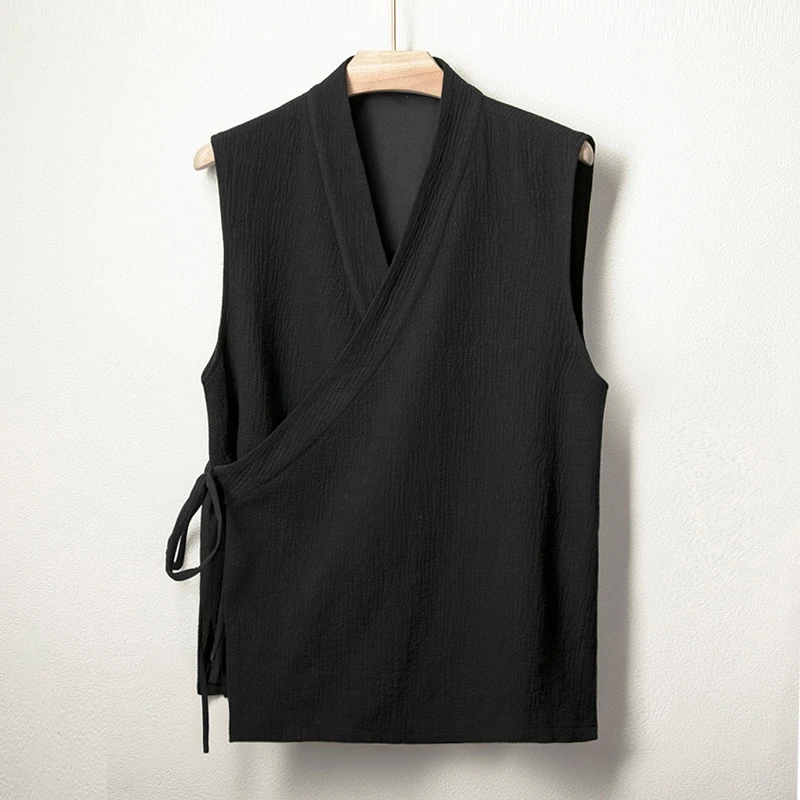 由天丨断码新中式改良斜襟汉服居士马甲春秋季