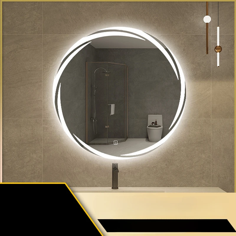 圆形浴室镜子卫生间挂墙式除雾感应触摸屏智能镜子化妆时尚镜面