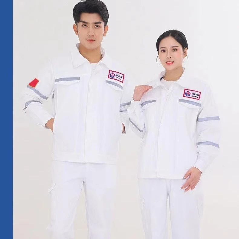 春秋纯棉中海油工作服套装男加厚防烫耐磨电焊汽修车间劳保服