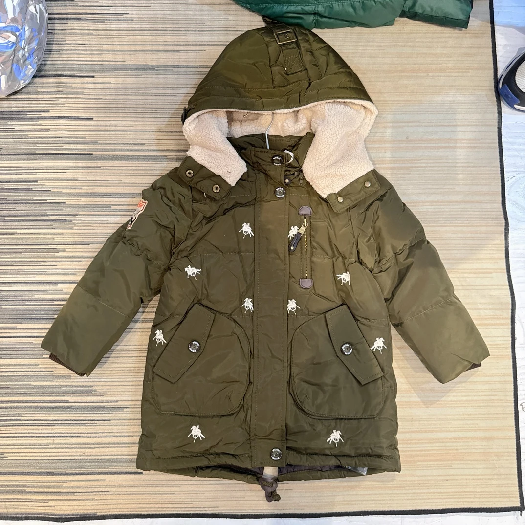 WIRGE韦氏冬季保暖儿童羽绒服白鸭绒连帽外套男童女童95047
