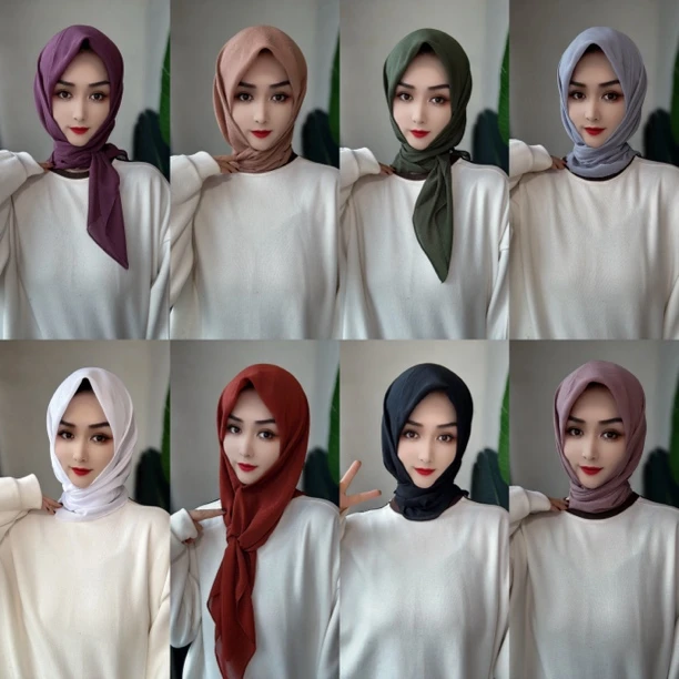 高品质复合棉麻休闲方巾（送盒针）