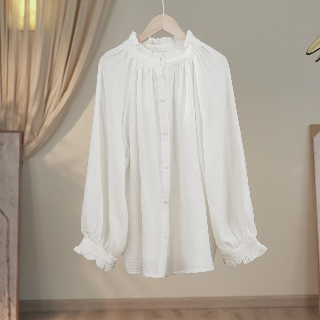 婴儿棉花边捏褶衬衫026468/衣长65/胸围126