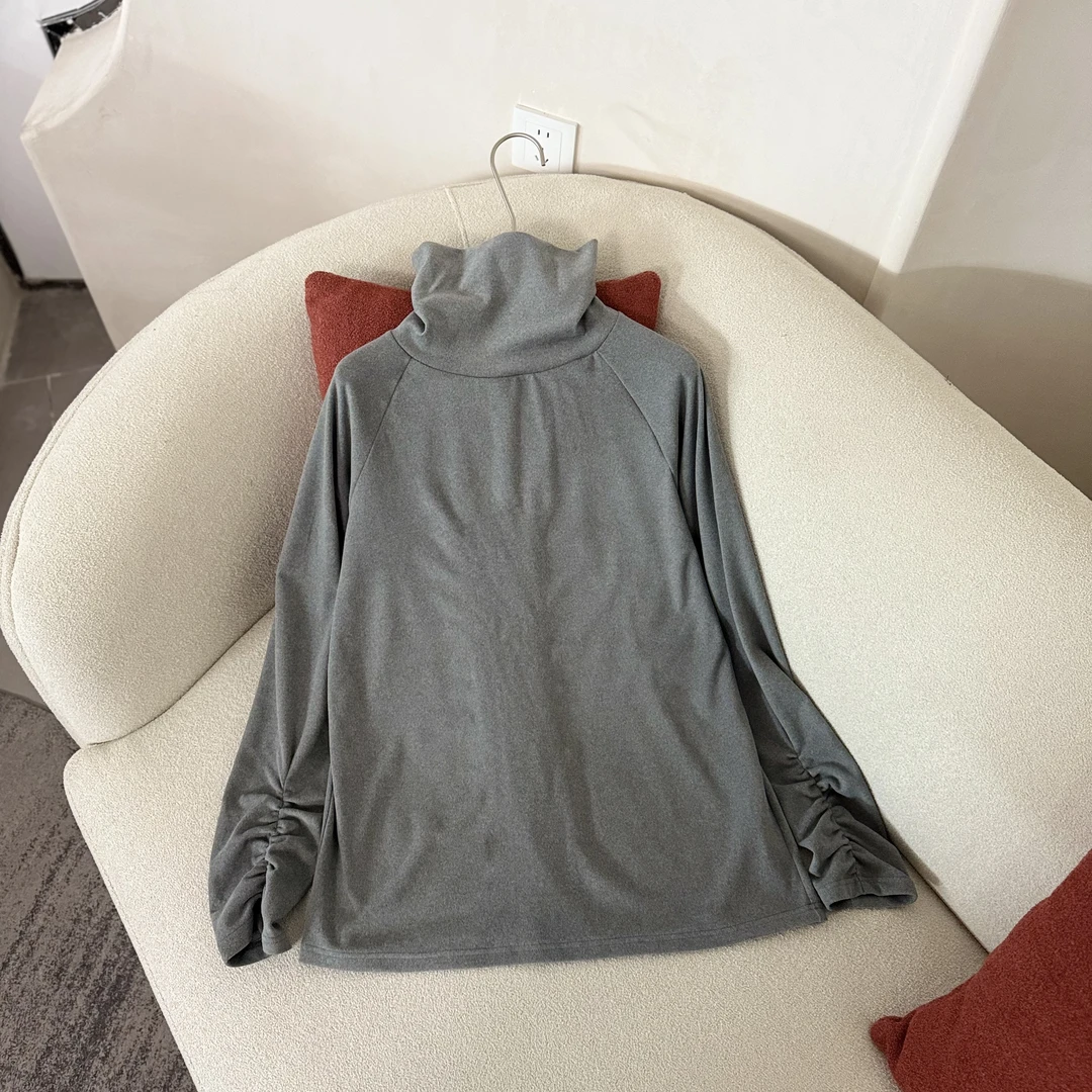 【DTWW大头韦韦】冬季加厚高领捏褶显瘦百搭打底卫衣212225