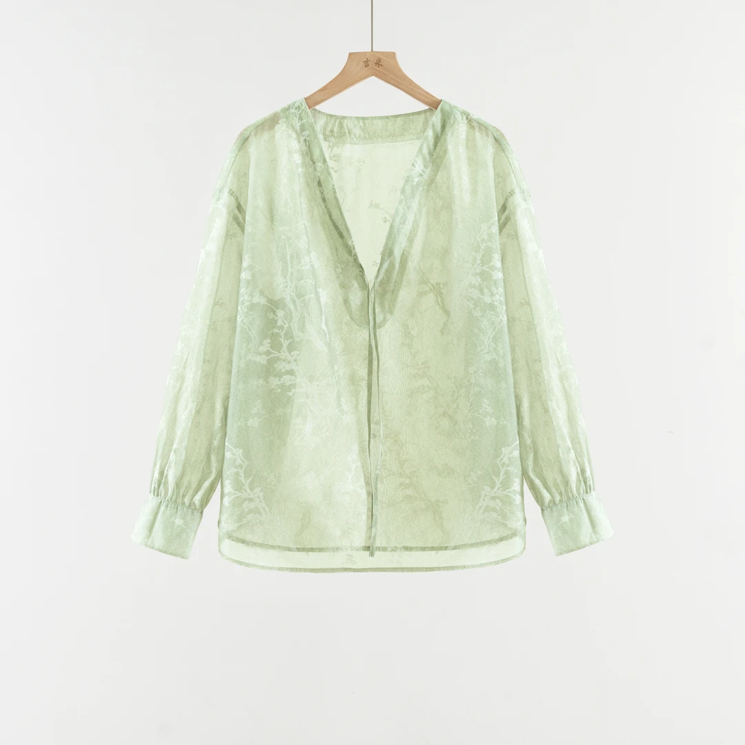 吉米原创《椿禾》夏日凉感小罩衫242303胸围108.8后中长65.2