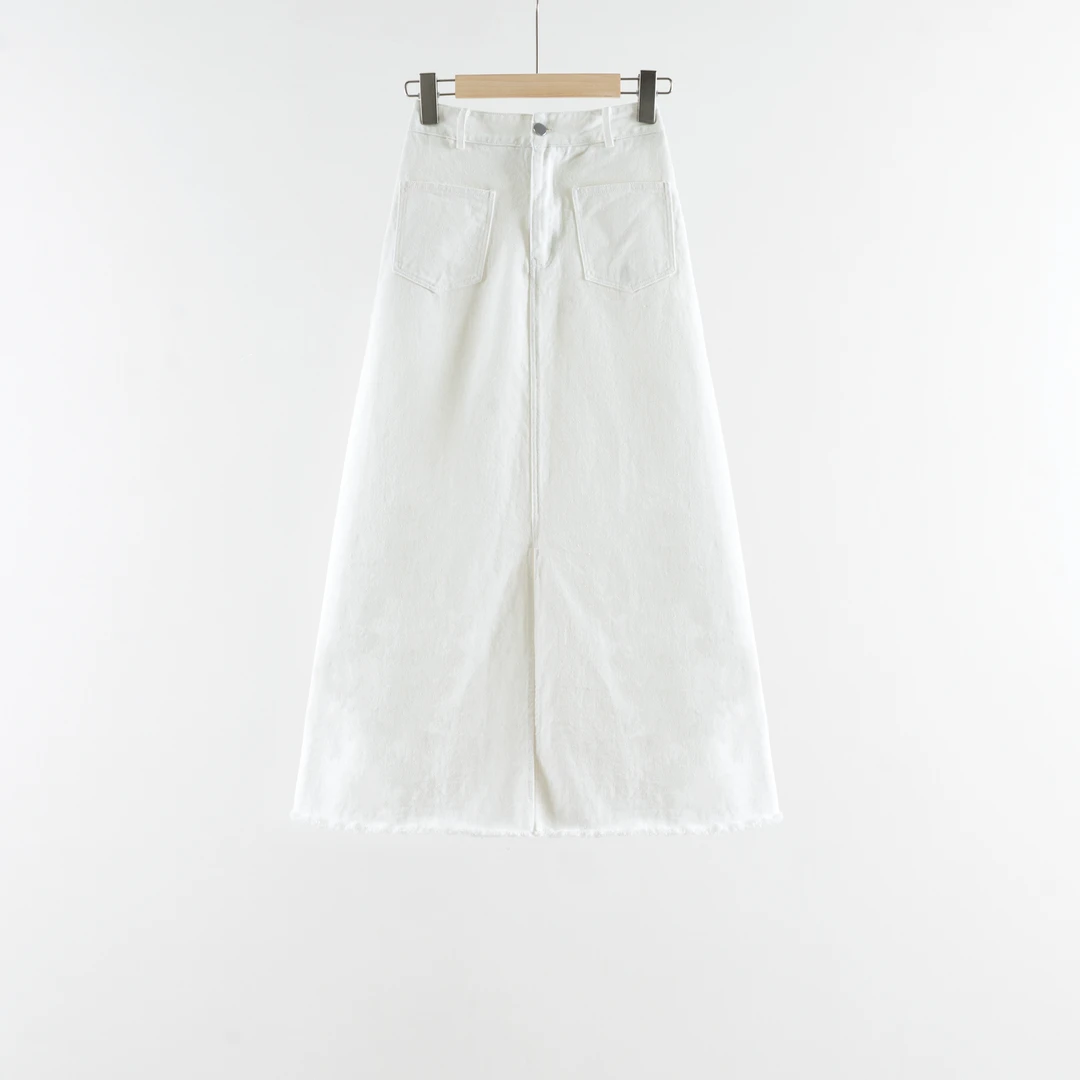 吉米原创-牛仔时尚显瘦百搭开叉半身裙245089裤长85腰围64