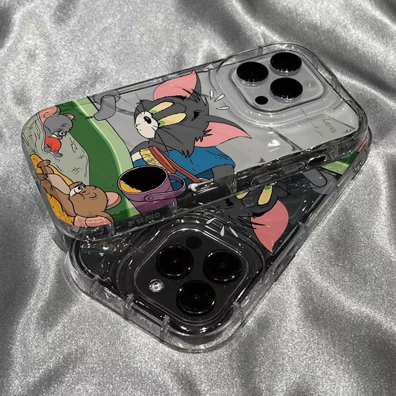 猫和老鼠洗澡适用于iphone15pro手机壳8/7/xs/13/12/11pro保护萌