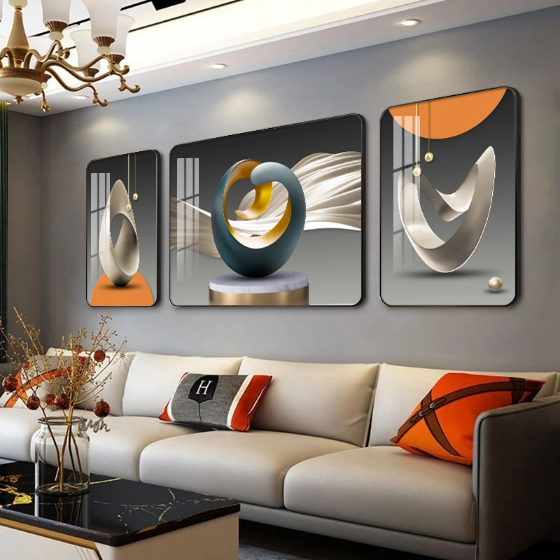 2025新款客厅装饰画现代简约轻奢大气三联画寓意好沙发背景墙挂画