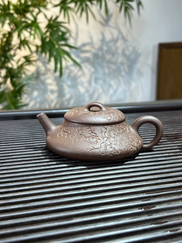 隐瓢紫砂壶，原矿鲨鱼皮，精工半手工，容量150毫升