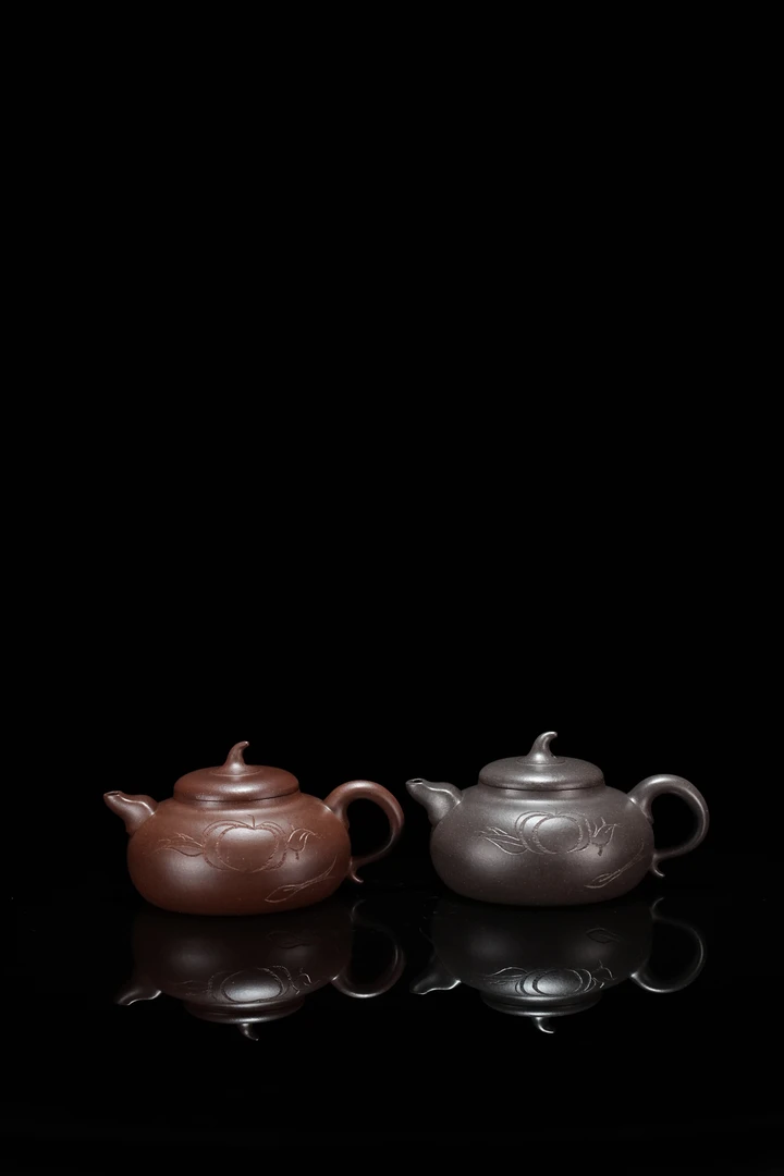 添福紫砂壶（张大明原版复刻款）容量140-150，黄龙山原矿紫泥