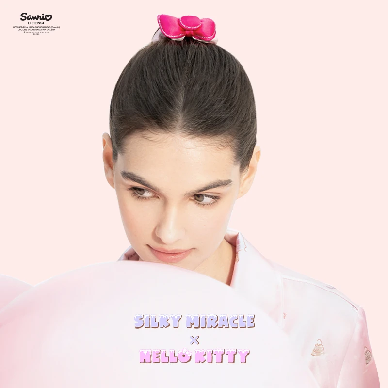 SILKY MIRACLE联名Hello Kitty真丝水晶发圈礼盒桑蚕丝大肠头花