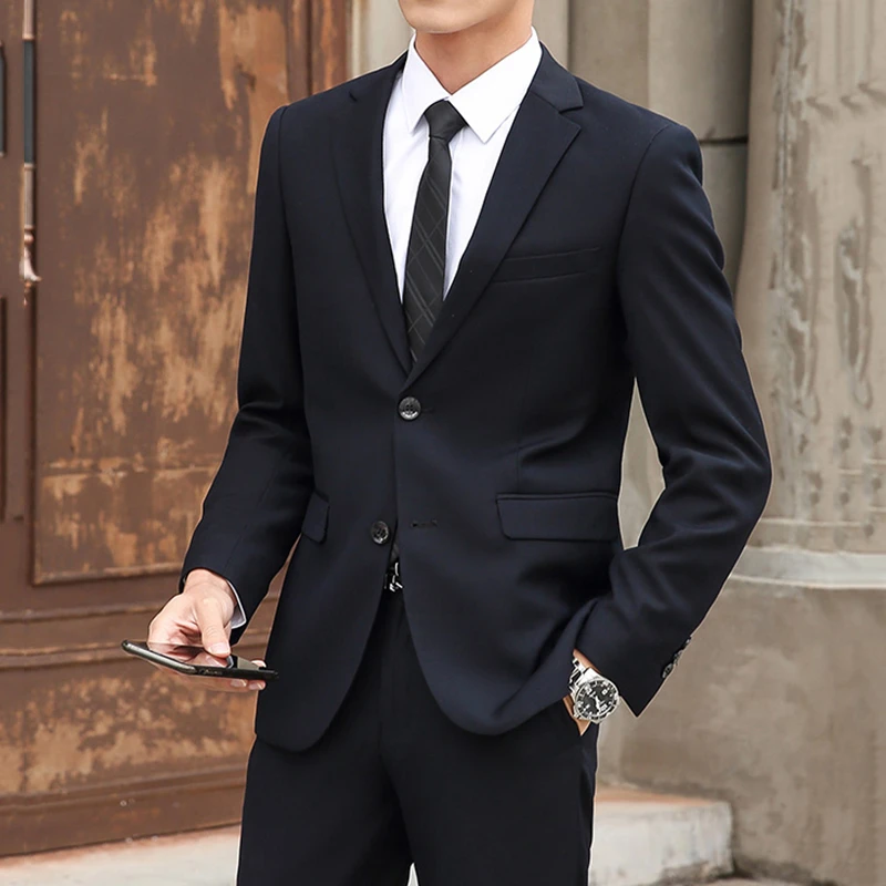 西服套装男士韩版修身上衣外套伴郎新郎结婚商务职业正装小西装男