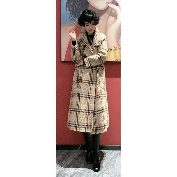 72120 轻奢时尚复古气质中长款羊毛外套